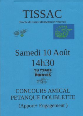 Concours Amical Pétanque Doublette #Cazes-Mondenard