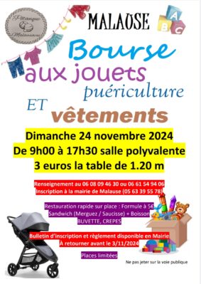 Bourse aux jouets, vêtements et puériculture #Malause