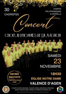 Concert Chœur d'Hommes de L'Auvignon #Valence d'Agen