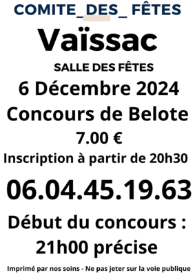 CONCOURS DE BELOTE #Vaïssac