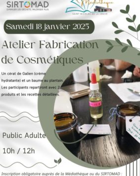 Atelier - Fabrication de cosmétiques #Saint-Nicolas-de-la-Grave