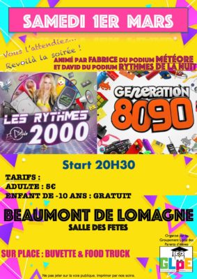 Soirée 80-90-2000 #Beaumont-de-Lomagne