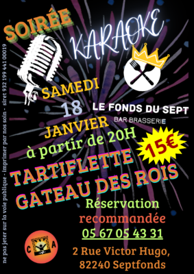 SOIRÉE KARAOKE TARTIFLETTE #Septfonds